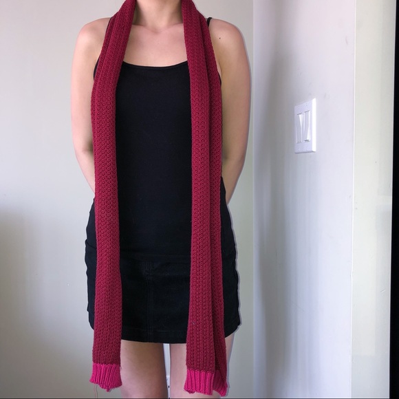 Pink Colour Block Scarf - Picture 2 of 3